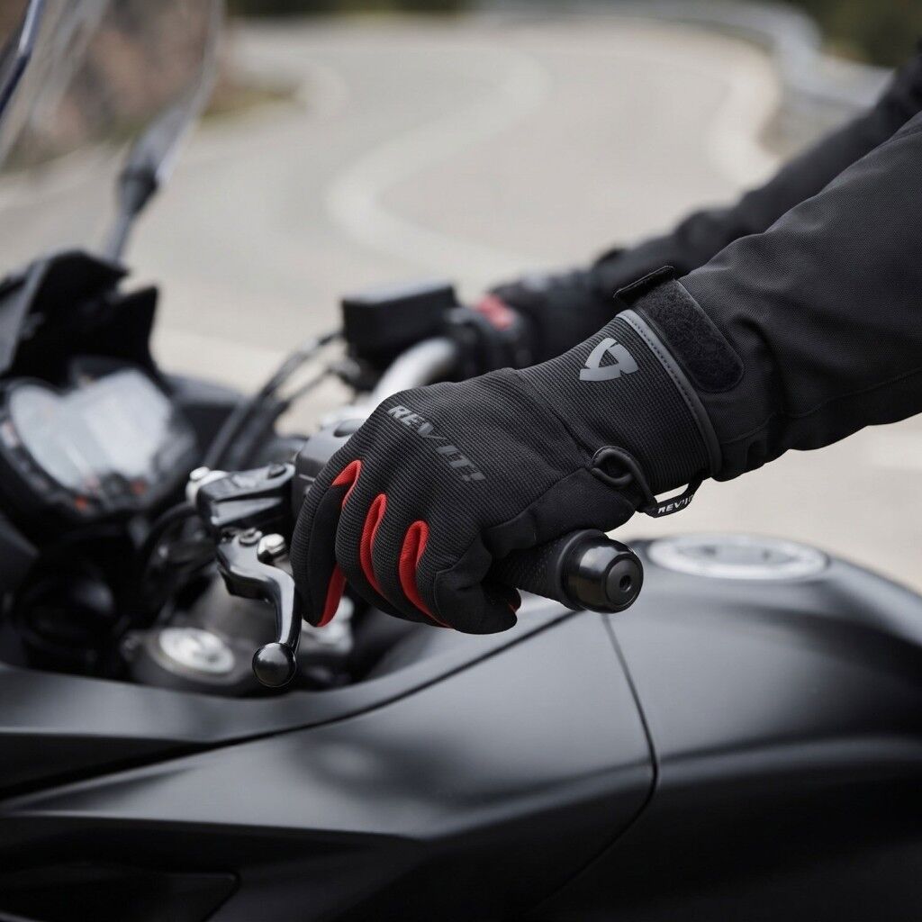 Revit Cool Yazlık Motosiklet Eldiveni Kp-1 Sertifikalı Ce Korumalı Alc Motosiklet Siyah Kırmızı - XLARGE