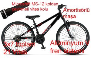 Ümit Rock 24 Jant Dağ Bisikleti 2468 (135-155 cm arası boy) Siyah Kırmızı
