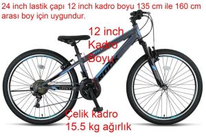 Ümit Rock 24 Jant Dağ Bisikleti 2468 (135-155 cm arası boy) Antrasit Mavi