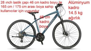 Mosso Legarda Pro X21 MSM H Şehir Bisikleti 21 Vites 46 Kadro (165 cm üstü boy) Mavi Gümüş
