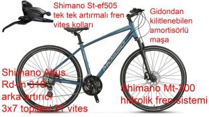 Mosso Legarda Pro X21 MSM H Şehir Bisikleti 21 Vites 46 Kadro (165 cm üstü boy) Mavi Gümüş