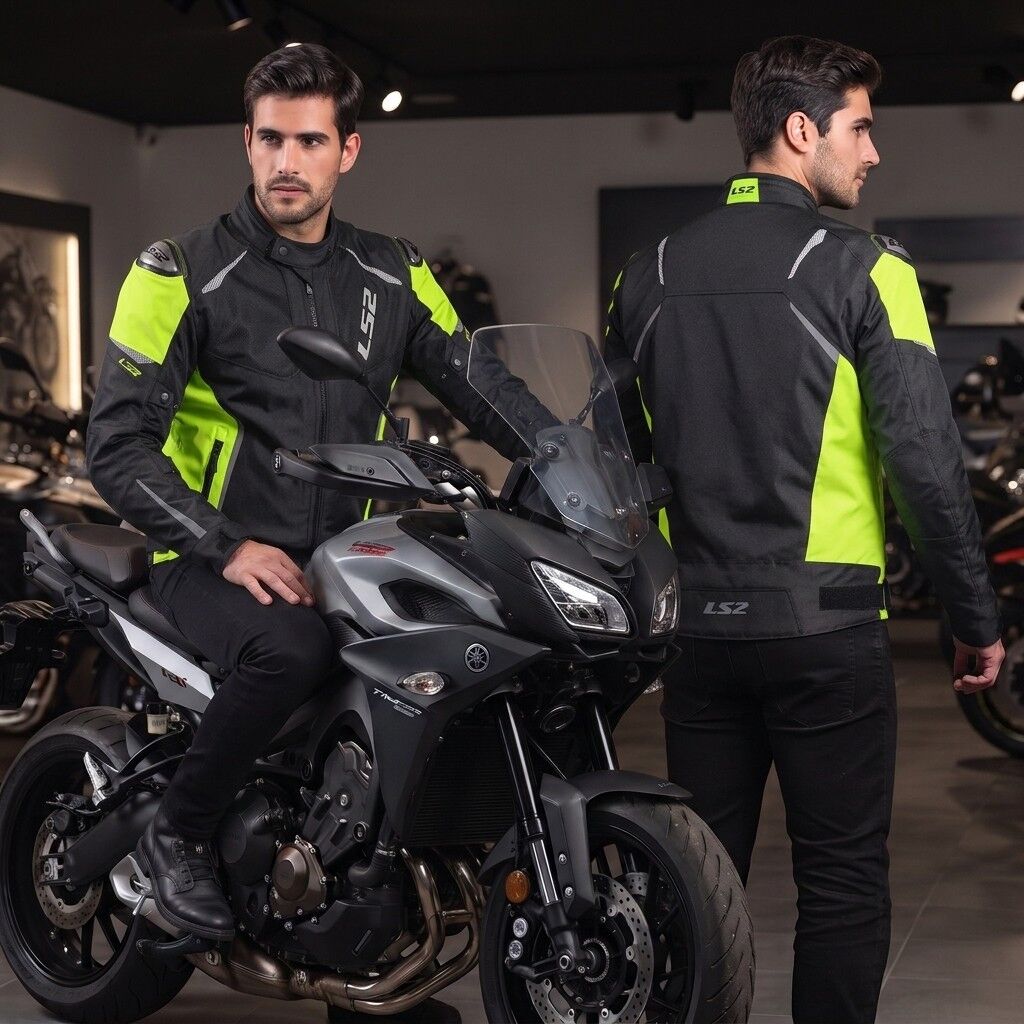 LS2 Zoom H2O Su Geçirmez Motosiklet Montu A Sertifikalı Ce Korumalı Alc Motosiklet Siyah Sarı - MEDIUM
