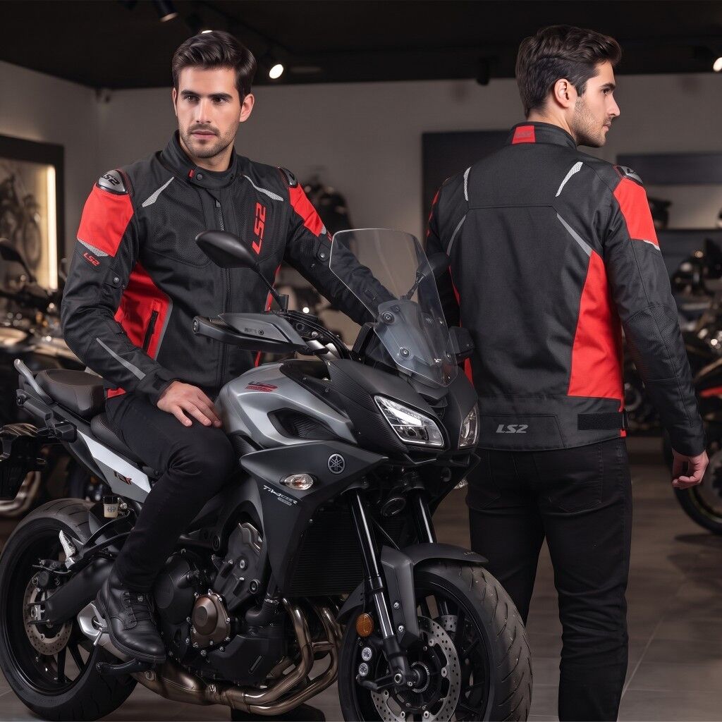LS2 Zoom H2O Su Geçirmez Motosiklet Montu A Sertifikalı Ce Korumalı Alc Motosiklet Siyah Kırmızı - MEDIUM