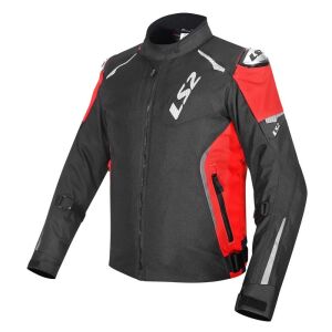 LS2 Zoom H2O Su Geçirmez Motosiklet Montu A Sertifikalı Ce Korumalı Alc Motosiklet Siyah Kırmızı - MEDIUM