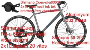 Mosso Legarda Pro X20 MDM Hidrolik Şehir Bisikleti 20 Vites 46 Kadro (165 cm üstü boy) Antrasit Lacivert