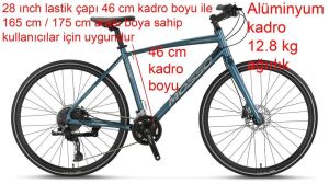 Mosso Legarda Pro X20 MDM Hidrolik Şehir Bisikleti 20 Vites 46 Kadro (165 cm üstü boy) Mavi Gümüş