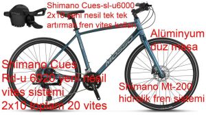 Mosso Legarda Pro X20 MDM Hidrolik Şehir Bisikleti 20 Vites 46 Kadro (165 cm üstü boy) Mavi Gümüş