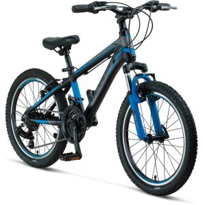 Mosso Wildfire 20 Jant Vitesli Çocuk Bisikleti (120-140 cm arası boy) Siyah Mavi
