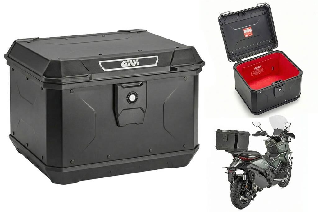 GIVI ALP44 Alpina Motosiklet Çantası Alüminyum 44 Lt Keçe İç Astar Alüminyum Siyah