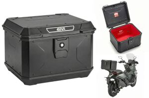 GIVI ALP44 Alpina Motosiklet Çantası Alüminyum 44 Lt Keçe İç Astar Alüminyum Siyah