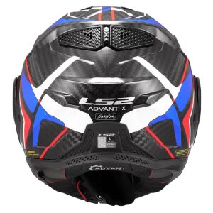 LS2 Advant X Karbon Future 2 Çene Açılır Hafif Motosiklet Kaskı ECE 22.06 sertifikalı Beyaz Mavi - XLARGE