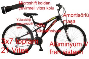 Salcano Hector 26V 26 Jant Çift Amortisörlü Bisiklet (160 cm ve üstü boy) Siyah Turuncu Sarı