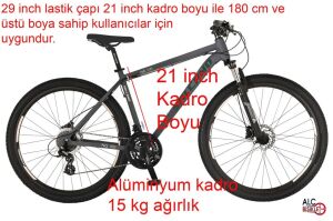 Salcano NG Team 100 29HD 24 Vites 21 Kadro Dağ Bisikleti (180 cm üstü boy) Koyu Gri Yeşil