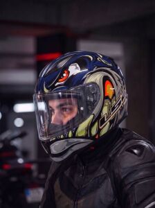 LS2 Rapid 2 Spox Motosiklet Kapalı Kask Ece 22.06 Sertifikalı Alc Motosiklet MAVI GRI - LARGE