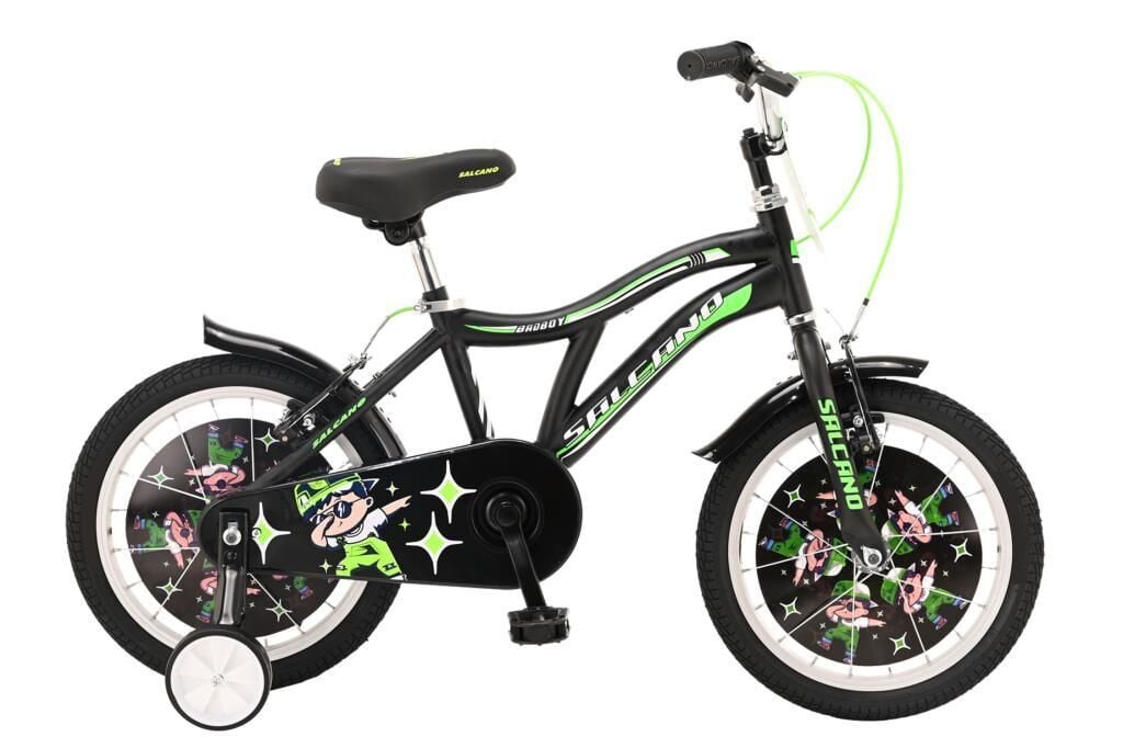 Salcano Badboy 16 Jant Erkek Çocuk Bisikleti (105 ile120 cm arası boy) Siyah Yeşil