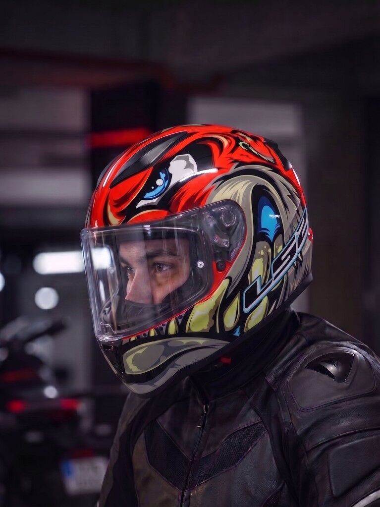 LS2 Rapid 2 Spox Motosiklet Kapalı Kask Ece 22.06 Sertifikalı Alc Motosiklet Kırmızı Gri - LARGE