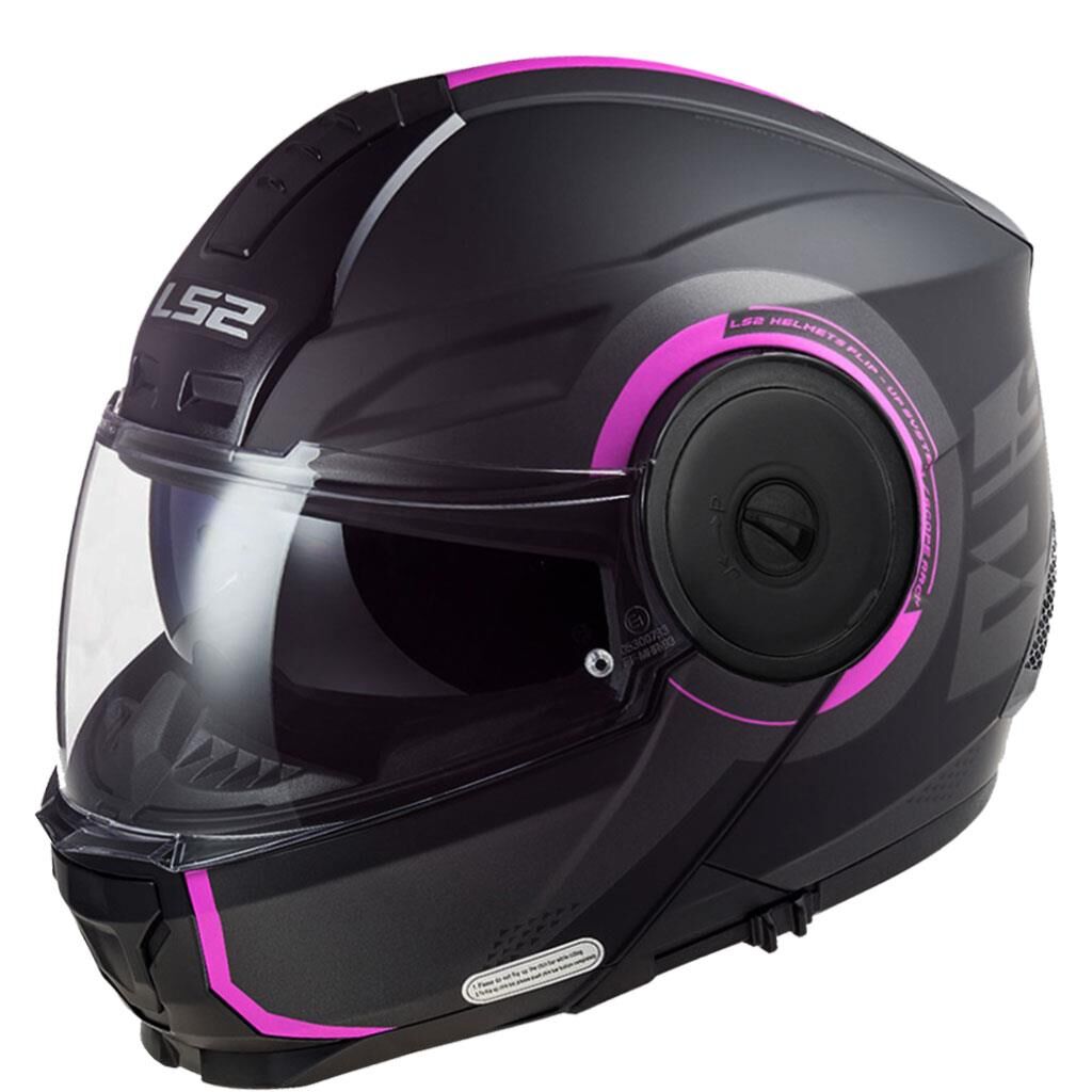 LS2 Scope 2 Arch Çene Açılır Kadın Motosiklet Kaskı ECE 22.06 sertifikalı Mat Titanium Pembe - SMALL