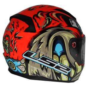 LS2 Rapid 2 Spox Motosiklet Kapalı Kask Ece 22.06 Sertifikalı Alc Motosiklet Kırmızı Gri - X Large