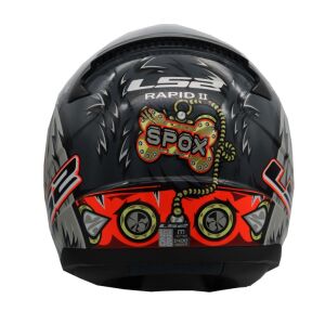 LS2 Rapid 2 Spox Motosiklet Kapalı Kask Ece 22.06 Sertifikalı Alc Motosiklet Gri Kırmızı - SMALL
