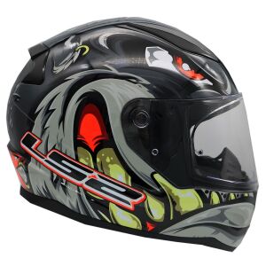 LS2 Rapid 2 Spox Motosiklet Kapalı Kask Ece 22.06 Sertifikalı Alc Motosiklet Gri Kırmızı - MEDIUM