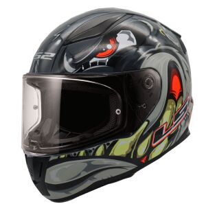LS2 Rapid 2 Spox Motosiklet Kapalı Kask Ece 22.06 Sertifikalı Alc Motosiklet Gri Kırmızı - LARGE