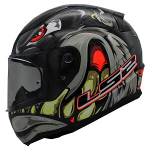 LS2 Rapid 2 Spox Motosiklet Kapalı Kask Ece 22.06 Sertifikalı Alc Motosiklet Gri Kırmızı - LARGE