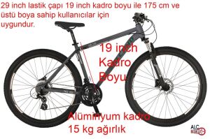 Salcano NG Team 100 29HD 24 Vites 19 Kadro Dağ Bisikleti (175 cm üstü boy) Koyu Gri Yeşil