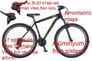 Salcano Lion 27.5 Jant 18 Kadro Dağ Bisikleti (170 Cm Üstü Boy) Siyah Yeşil