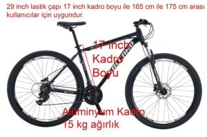 Salcano NG Team 200 29HD 17 Kadro Hidrolik Disk Fren Dağ Bisikleti (165 ile 175 cm arası boy) Siyah Gümüş