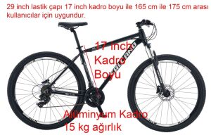 Salcano NG Team 200 29HD 17 Kadro Hidrolik Disk Fren Dağ Bisikleti (165 ile 175 cm arası boy) Siyah Gümüş