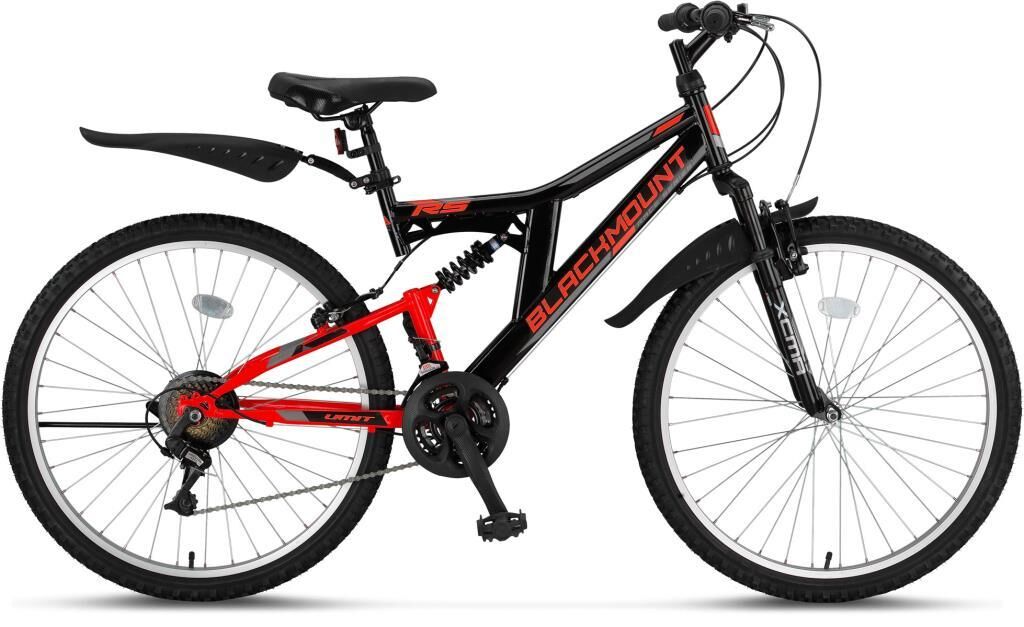 Ümit Blackmount 24 Jant Çift Amortisörlü Bisiklet 2429 (135-155 cm arası boy) Kırmızı Siyah