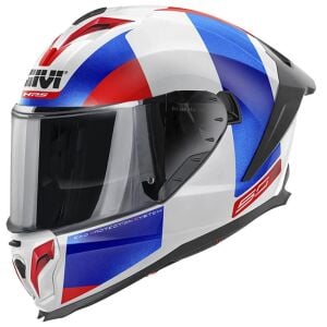 Givi 50.3 Vision Full Face Motosiklet Kaskı ECE 22.06 sertifikalı, dahili güneş vizörü,,gözlük yuvalı, Pinlock dahil Beyaz Mavi Kırmızı - XLARGE
