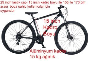 Salcano NG Team 200-24 29HD 15 Kadro 24 Vites Yetişkin Kısa Boy Dağ Bisikleti (155 / 170 cm arası boy) Siyah Gümüş