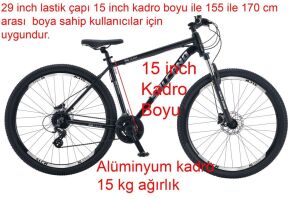 Salcano NG Team 200-24 29HD 15 Kadro 24 Vites Yetişkin Kısa Boy Dağ Bisikleti (155 / 170 cm arası boy) Siyah Gümüş