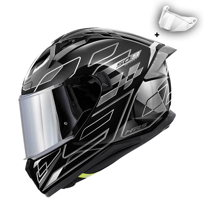 Givi 50.9 Assault Full Face Motosiklet Kaskı ECE 22.06 sertifikalı, güneş vizörü,  Pinlock dahil Siyah Gri - MEDIUM