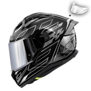 Givi 50.9 Assault Full Face Motosiklet Kaskı ECE 22.06 sertifikalı, güneş vizörü,  Pinlock dahil Siyah Gri - XLARGE