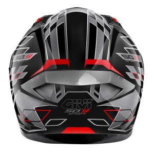 Givi 50.9 Assault Full Face Motosiklet Kaskı ECE 22.06 sertifikalı, güneş vizörü,  Pinlock dahil Siyah Kırmızı - MEDIUM