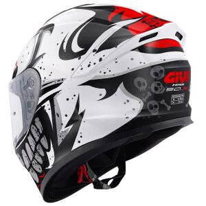 Givi 50.X Bones Full Face Motosiklet Kaskı ECE 22.06 sertifikalı BEYAZ KIRMIZI - SMALL