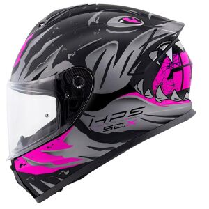 Givi 50.X Sharkbite Full Face Motosiklet Kaskı ECE 22.06 sertifikalı Mat Siyah Gri Pembe - XSMALL