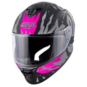 Givi 50.X Sharkbite Full Face Motosiklet Kaskı ECE 22.06 sertifikalı Mat Siyah Gri Pembe - XSMALL