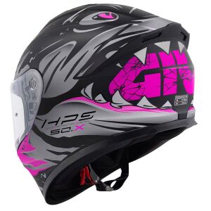 Givi 50.X Sharkbite Full Face Motosiklet Kaskı ECE 22.06 sertifikalı Mat Siyah Gri Pembe - XSMALL