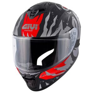 Givi 50.X Sharkbite Full Face Motosiklet Kaskı ECE 22.06 sertifikalı Mat Siyah Gri Kırmızı - MEDIUM