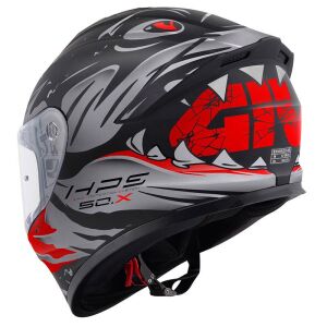 Givi 50.X Sharkbite Full Face Motosiklet Kaskı ECE 22.06 sertifikalı Mat Siyah Gri Kırmızı - LARGE