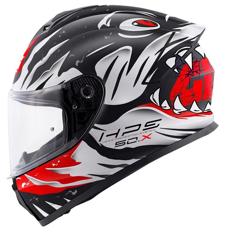 Givi 50.X Sharkbite Full Face Motosiklet Kaskı ECE 22.06 sertifikalı Mat Siyah Beyaz Kırmızı - LARGE