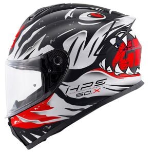 Givi 50.X Sharkbite Full Face Motosiklet Kaskı ECE 22.06 sertifikalı Mat Siyah Beyaz Kırmızı - LARGE