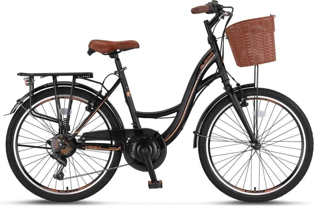 ÜMİT 2610 ALANYA 26 Jant Kadın Şehir Bisiklet (155 cm üstü boy) Siyah Kahve