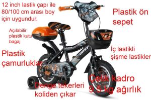 Ümit Tiger 12 Jant Erkek Çocuk Bisikleti 1245 (80-100 cm arası boy) Siyah Turuncu