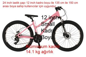 Salcano NG Team 200 24HD 13 Unısex Kadro Hidrolik Disk Fren Dağ Bisikleti (135 / 155 cm arası boy) Pudra Pembe
