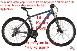 Salcano NG Team 100 27.5HD 24 Vites 18 Kadro Dağ Bisikleti (170 ile 180 cm arası boy) Azur Mavi Mavi
