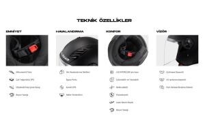 LS2 Airflow 2 Açık Kask ECE 22.06 sertifikalı Siyah - MEDIUM